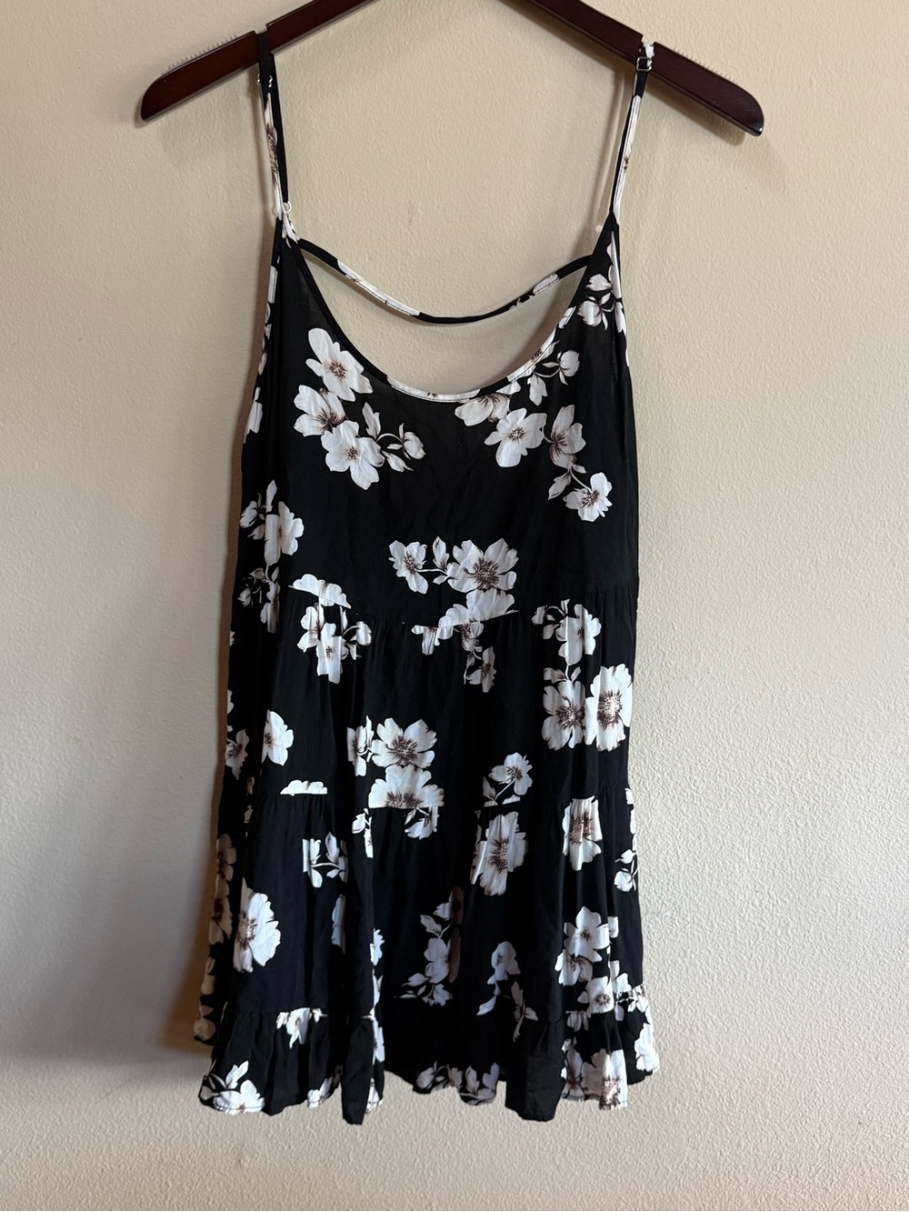 Brandy Melville Black Floral Spaghetti Strap Camisole